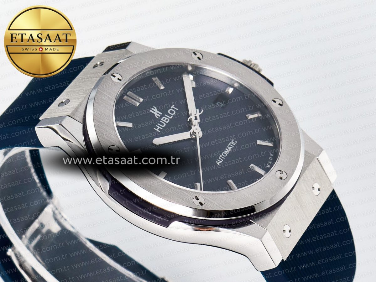 Classic Fusion Bang 42mm HBF 1:1 Best Edition Blue Dial on Blue Rubber Strap A2892 - Görsel 7