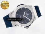 Classic Fusion Bang 42mm HBF 1:1 Best Edition Blue Dial on Blue Rubber Strap A2892 - Görsel 8