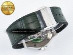 Classic Fusion Bang 42mm HBF 1:1 Best Edition Green Dial Diamonds Bezel on Green Leather Strap A2892 - Görsel 16