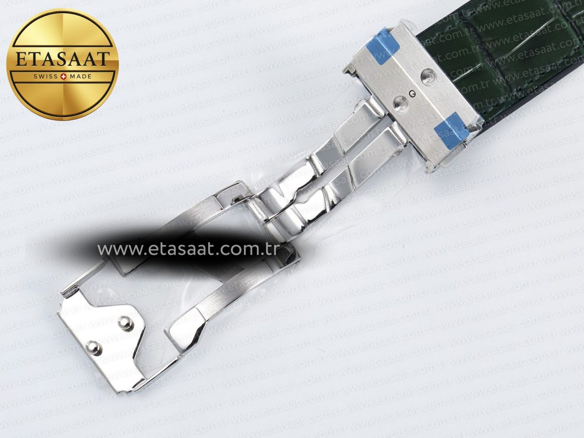 Classic Fusion Bang 42mm HBF 1:1 Best Edition Green Dial Diamonds Bezel on Green Leather Strap A2892 - Görsel 25