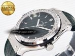 Classic Fusion Bang 42mm HBF 1:1 Best Edition Green Dial Diamonds Bezel on Green Leather Strap A2892 - Görsel 6