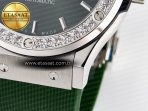 Classic Fusion Bang 42mm HBF 1:1 Best Edition Green Dial Diamonds Bezel on Green Rubber Strap A2892 - Görsel 13