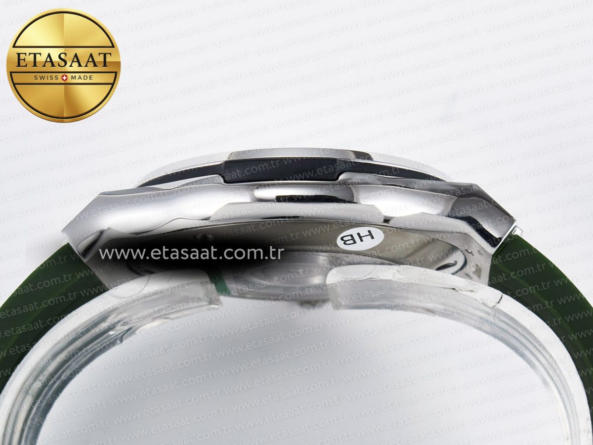 Classic Fusion Bang 42mm HBF 1:1 Best Edition Green Dial Diamonds Bezel on Green Rubber Strap A2892 - Görsel 14