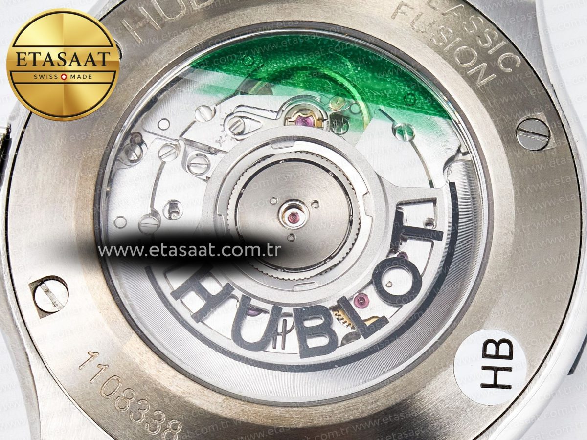 Classic Fusion Bang 42mm HBF 1:1 Best Edition Green Dial Diamonds Bezel on Green Rubber Strap A2892 - Görsel 18