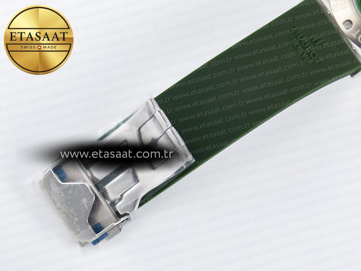 Classic Fusion Bang 42mm HBF 1:1 Best Edition Green Dial Diamonds Bezel on Green Rubber Strap A2892 - Görsel 23