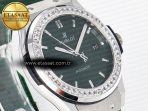 Classic Fusion Bang 42mm HBF 1:1 Best Edition Green Dial Diamonds Bezel on Green Rubber Strap A2892 - Görsel 5