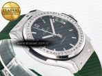 Classic Fusion Bang 42mm HBF 1:1 Best Edition Green Dial Diamonds Bezel on Green Rubber Strap A2892 - Görsel 7