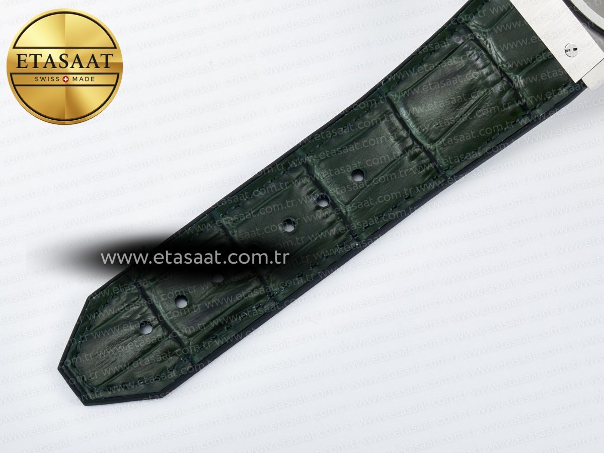 Classic Fusion Bang 42mm HBF 1:1 Best Edition Green Dial on Green Leather Strap A2892 - Görsel 21