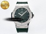 Classic Fusion Bang 42mm HBF 1:1 Best Edition Green Dial on Green Leather Strap A2892 - Görsel 3