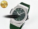 Classic Fusion Bang 42mm HBF 1:1 Best Edition Green Dial on Green Rubber Strap A2892