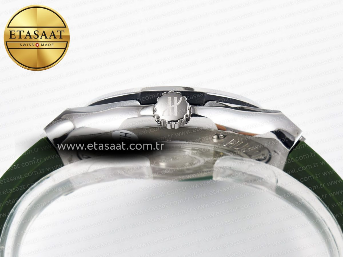 Classic Fusion Bang 42mm HBF 1:1 Best Edition Green Dial on Green Rubber Strap A2892 - Görsel 15