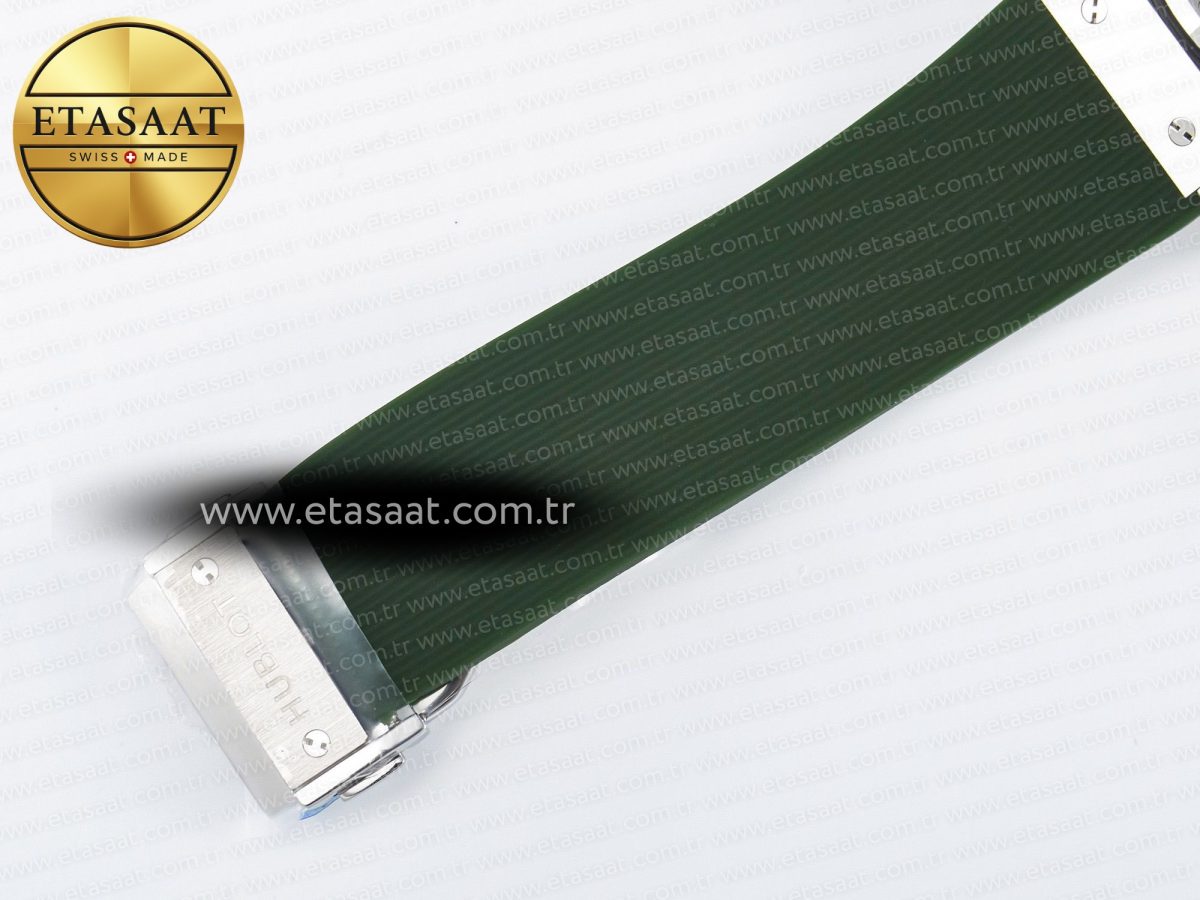 Classic Fusion Bang 42mm HBF 1:1 Best Edition Green Dial on Green Rubber Strap A2892 - Görsel 22