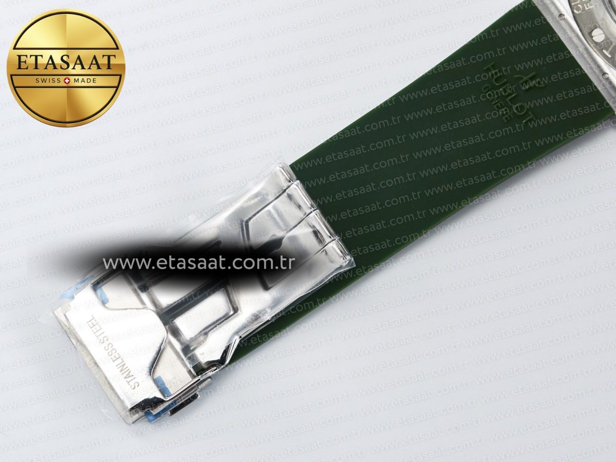 Classic Fusion Bang 42mm HBF 1:1 Best Edition Green Dial on Green Rubber Strap A2892 - Görsel 23