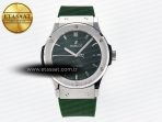 Classic Fusion Bang 42mm HBF 1:1 Best Edition Green Dial on Green Rubber Strap A2892 - Görsel 3