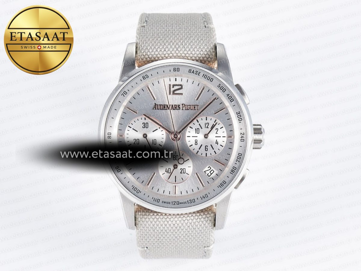 Code 11.59 Chrono 26393 SS APPF Best Edition Silver Dial on White Nylon Strap A4401 - Görsel 3