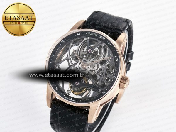 CODE 11.59 Tourbillon 26600 RG APPF Best Edition Black Dial on Black Leather Strap A2948