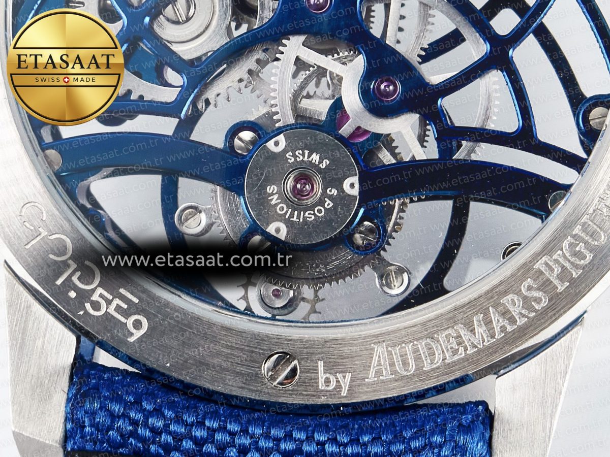 CODE 11.59 Tourbillon 26600 SS APPF Best Edition Blue Dial on Blue Nylon Strap A2948 - Görsel 18