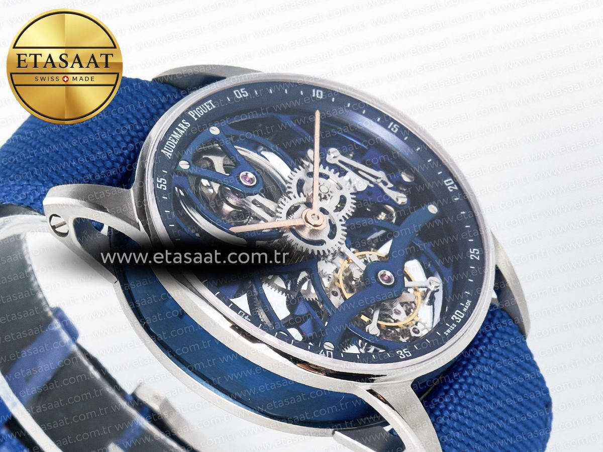 CODE 11.59 Tourbillon 26600 SS APPF Best Edition Blue Dial on Blue Nylon Strap A2948 - Görsel 7