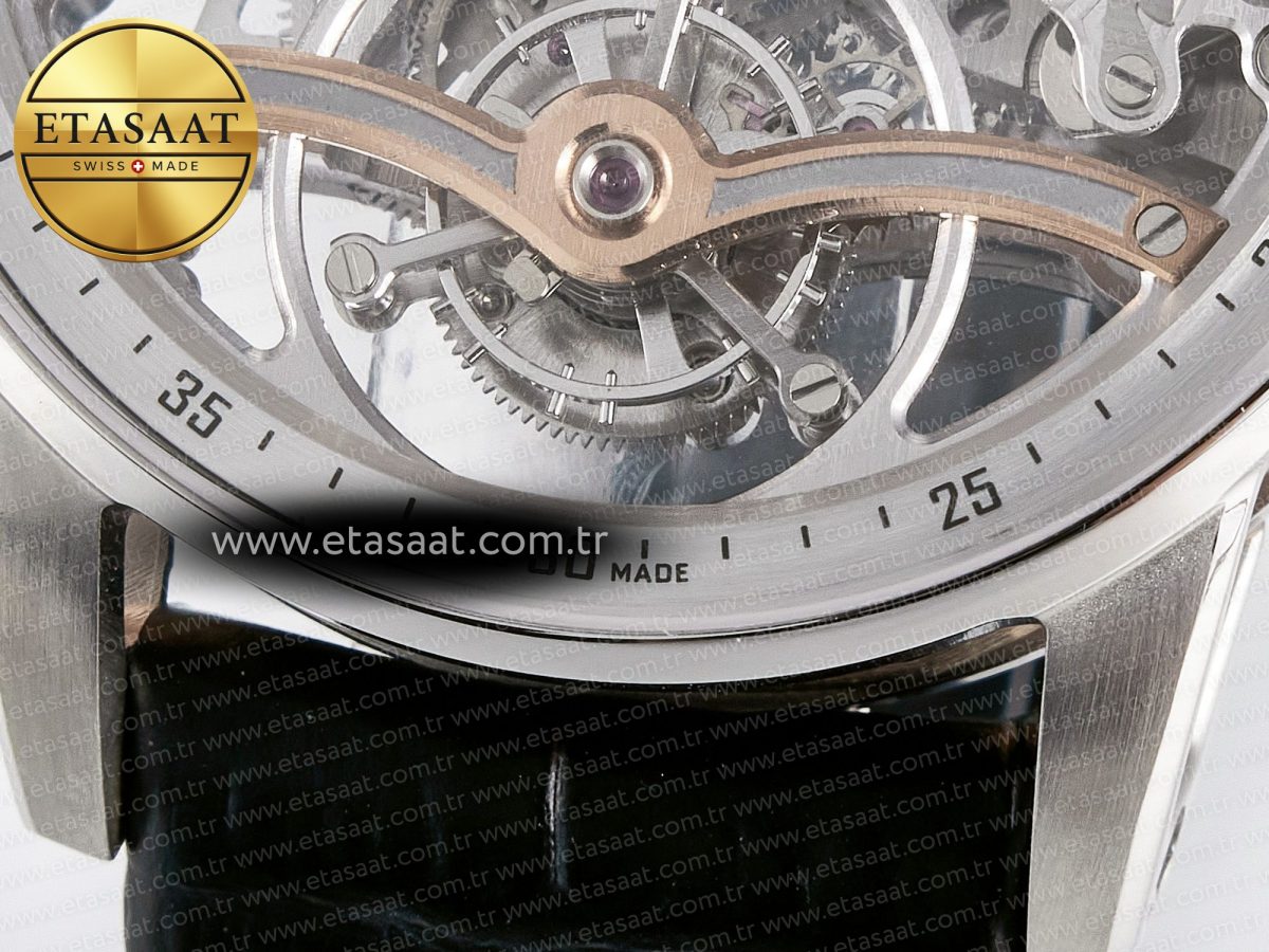 CODE 11.59 Tourbillon 26600 SS APPF Best Edition White Dial on Black Leather Strap A2948 - Görsel 12