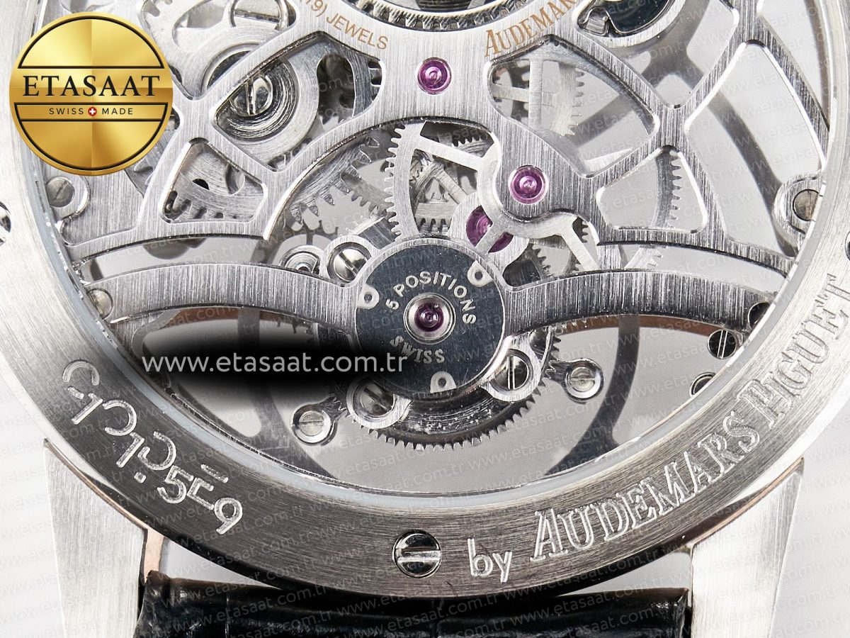 CODE 11.59 Tourbillon 26600 SS APPF Best Edition White Dial on Black Leather Strap A2948 - Görsel 19