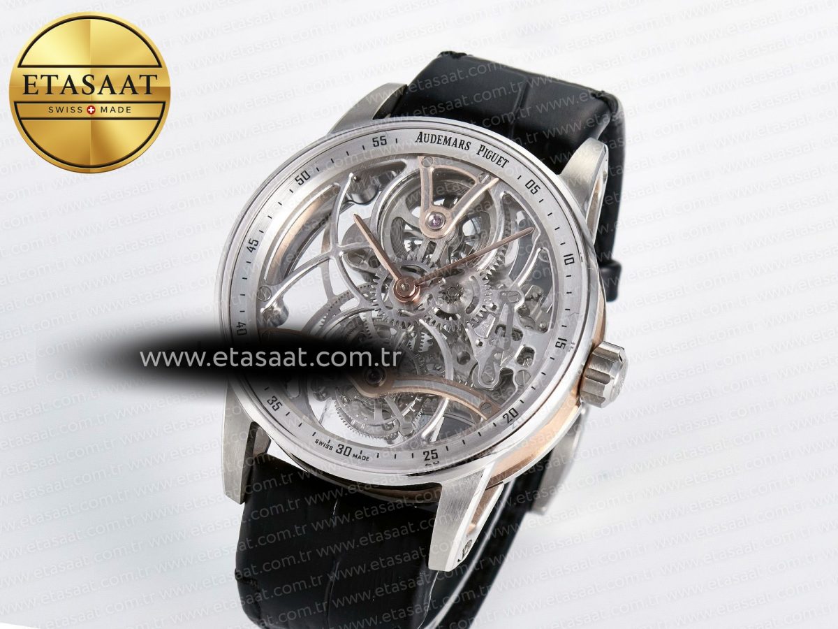 CODE 11.59 Tourbillon 26600 SS APPF Best Edition White Dial on Black Leather Strap A2948 - Görsel 2