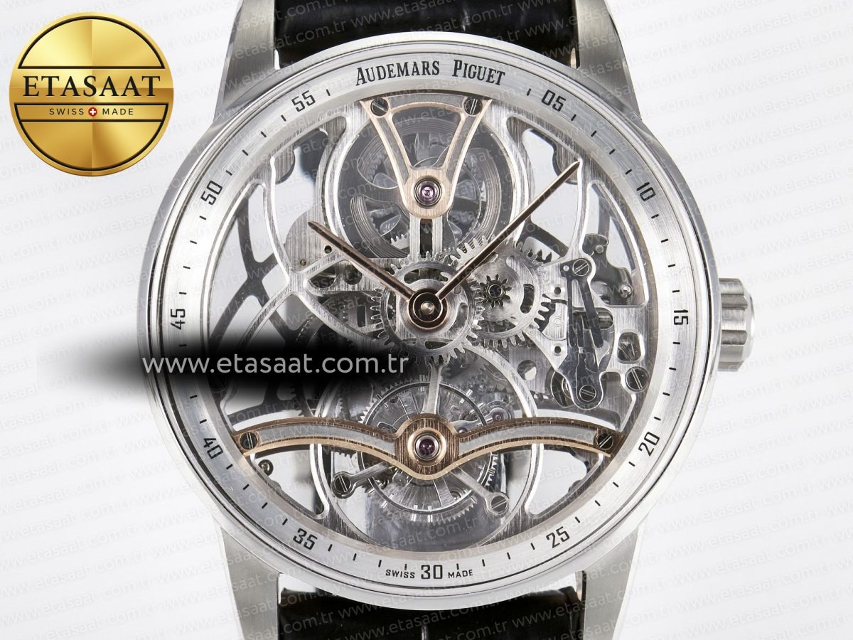 CODE 11.59 Tourbillon 26600 SS APPF Best Edition White Dial on Black Leather Strap A2948 - Görsel 4