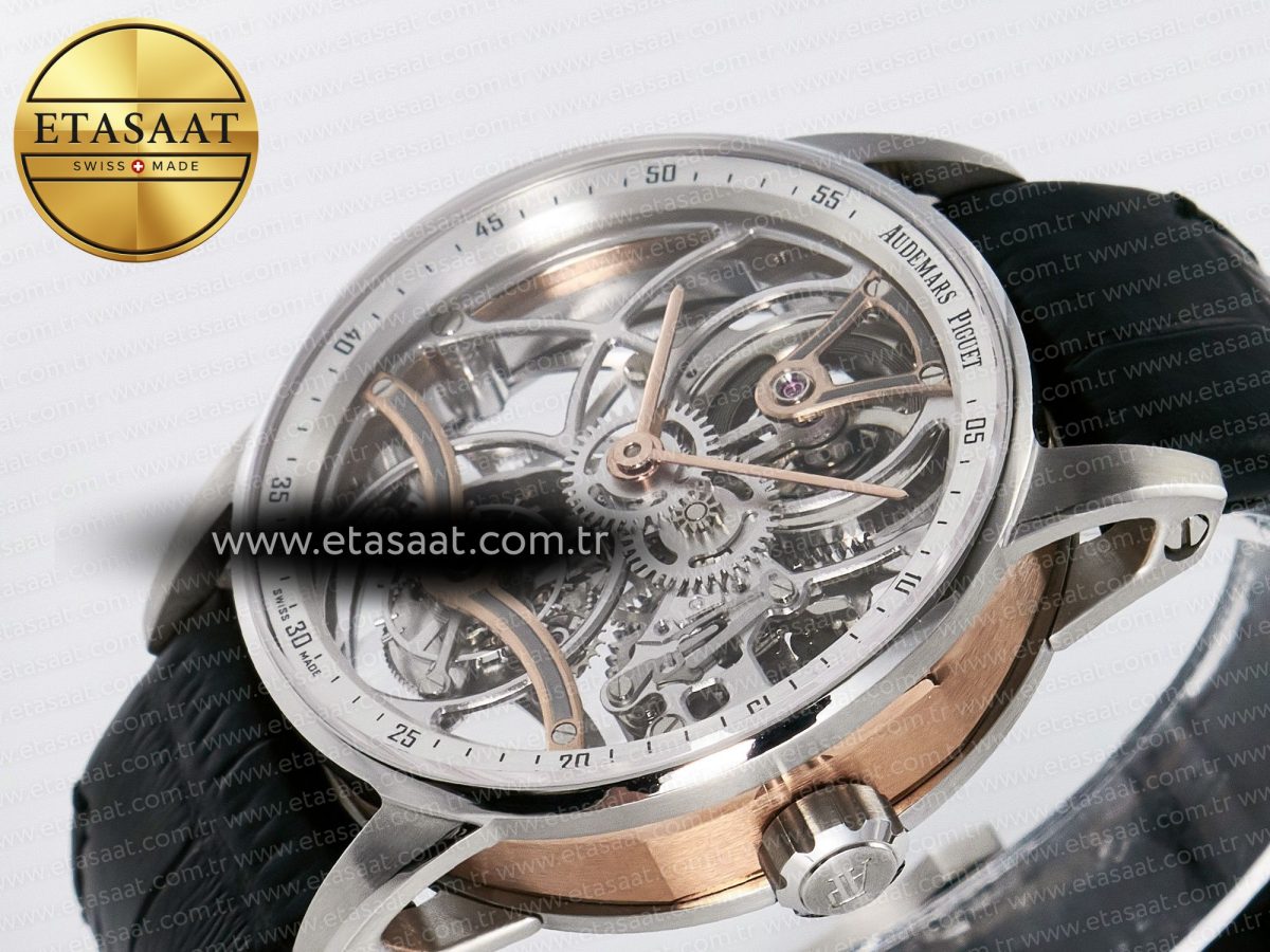 CODE 11.59 Tourbillon 26600 SS APPF Best Edition White Dial on Black Leather Strap A2948 - Görsel 6