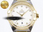 CONSTELLATION 39MM SS/YG DIAMONDS BEZEL ASWF 1:1 BEST EDITION WHITE DIAMONDS DIAL ON SS/YG BRACELET A8800 - Görsel 4