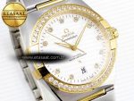 CONSTELLATION 39MM SS/YG DIAMONDS BEZEL ASWF 1:1 BEST EDITION WHITE DIAMONDS DIAL ON SS/YG BRACELET A8800 - Görsel 5