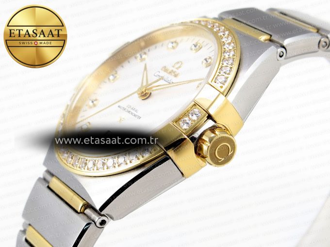 CONSTELLATION 39MM SS/YG DIAMONDS BEZEL ASWF 1:1 BEST EDITION WHITE DIAMONDS DIAL ON SS/YG BRACELET A8800 - Görsel 7