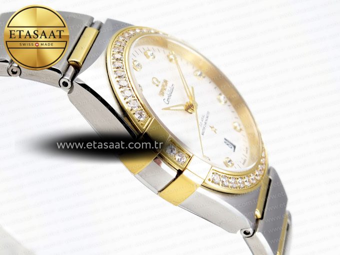 CONSTELLATION 39MM SS/YG DIAMONDS BEZEL ASWF 1:1 BEST EDITION WHITE DIAMONDS DIAL ON SS/YG BRACELET A8800 - Görsel 8