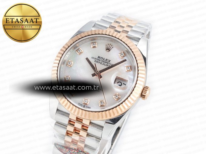 Datejust 126331 41mm 904L SS/RG Clean 1:1 Best Edition MOP Diamond Dial on Jubilee Bracelet VR3235 - Görsel 1