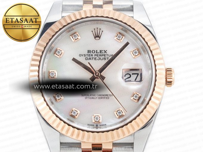 Datejust 126331 41mm 904L SS/RG Clean 1:1 Best Edition MOP Diamond Dial on Jubilee Bracelet VR3235 - Görsel 4