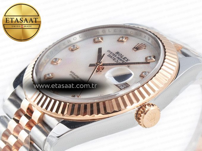 Datejust 126331 41mm 904L SS/RG Clean 1:1 Best Edition MOP Diamond Dial on Jubilee Bracelet VR3235 - Görsel 6