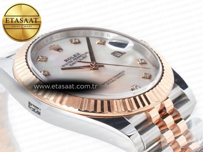 Datejust 126331 41mm 904L SS/RG Clean 1:1 Best Edition MOP Diamond Dial on Jubilee Bracelet VR3235 - Görsel 7