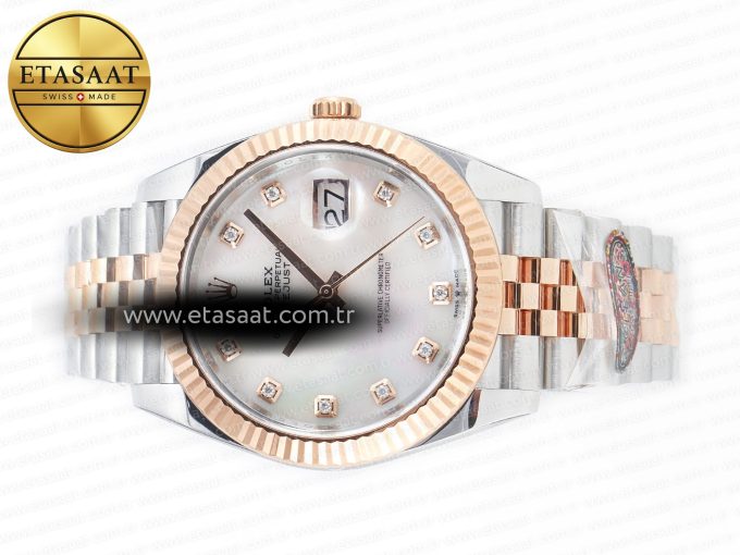 Datejust 126331 41mm 904L SS/RG Clean 1:1 Best Edition MOP Diamond Dial on Jubilee Bracelet VR3235 - Görsel 9