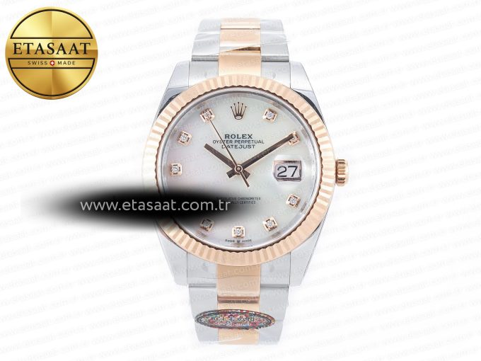 Datejust 126331 41mm 904L SS/RG Clean 1:1 Best Edition MOP Diamond Dial on Oyster Bracelet VR3235 - Görsel 3