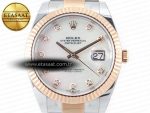 Datejust 126331 41mm 904L SS/RG Clean 1:1 Best Edition MOP Diamond Dial on Oyster Bracelet VR3235 - Görsel 4