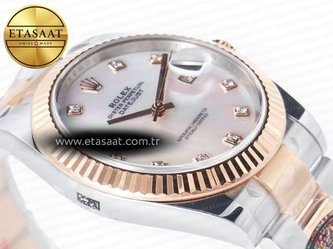 Datejust 126331 41mm 904L SS/RG Clean 1:1 Best Edition MOP Diamond Dial on Oyster Bracelet VR3235 - Görsel 7