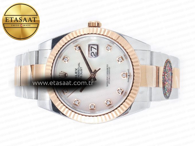 Datejust 126331 41mm 904L SS/RG Clean 1:1 Best Edition MOP Diamond Dial on Oyster Bracelet VR3235 - Görsel 9