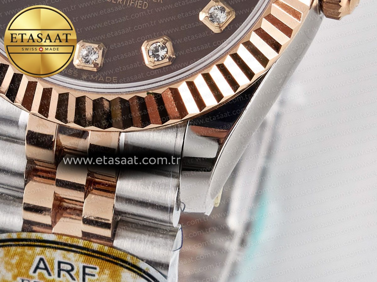 DateJust 31 278271 ARF 1:1 Best Edition 904L Steel Brown Diamonds Dial on SS/RG Jubilee Bracelet ETA 2688 - Görsel 13