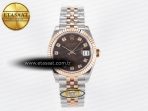 DateJust 31 278271 ARF 1:1 Best Edition 904L Steel Brown Diamonds Dial on SS/RG Jubilee Bracelet ETA 2688 - Görsel 3