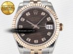 DateJust 31 278271 ARF 1:1 Best Edition 904L Steel Brown Diamonds Dial on SS/RG Jubilee Bracelet ETA 2688 - Görsel 4