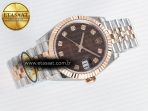 DateJust 31 278271 ARF 1:1 Best Edition 904L Steel Brown Diamonds Dial on SS/RG Jubilee Bracelet ETA 2688 - Görsel 8