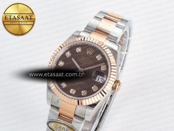 DateJust 31 278271 ARF 1:1 Best Edition 904L Steel Brown Diamonds Dial on SS/RG Oyster Bracelet ETA 2688