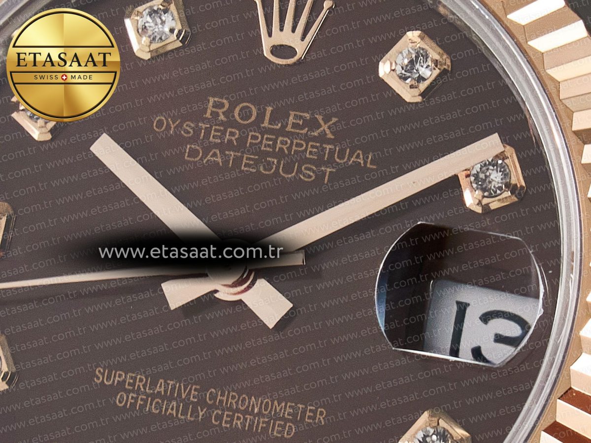 DateJust 31 278271 ARF 1:1 Best Edition 904L Steel Brown Diamonds Dial on SS/RG Oyster Bracelet ETA 2688 - Görsel 10
