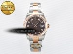 DateJust 31 278271 ARF 1:1 Best Edition 904L Steel Brown Diamonds Dial on SS/RG Oyster Bracelet ETA 2688 - Görsel 3