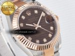 DateJust 31 278271 ARF 1:1 Best Edition 904L Steel Brown Diamonds Dial on SS/RG Oyster Bracelet ETA 2688 - Görsel 5