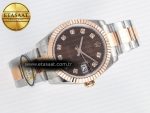 DateJust 31 278271 ARF 1:1 Best Edition 904L Steel Brown Diamonds Dial on SS/RG Oyster Bracelet ETA 2688 - Görsel 8