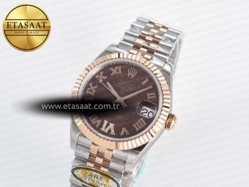 DateJust 31 278271 ARF 1:1 Best Edition 904L Steel Brown Roman Diamonds Dial on SS/RG Jubilee Bracelet ETA 2688
